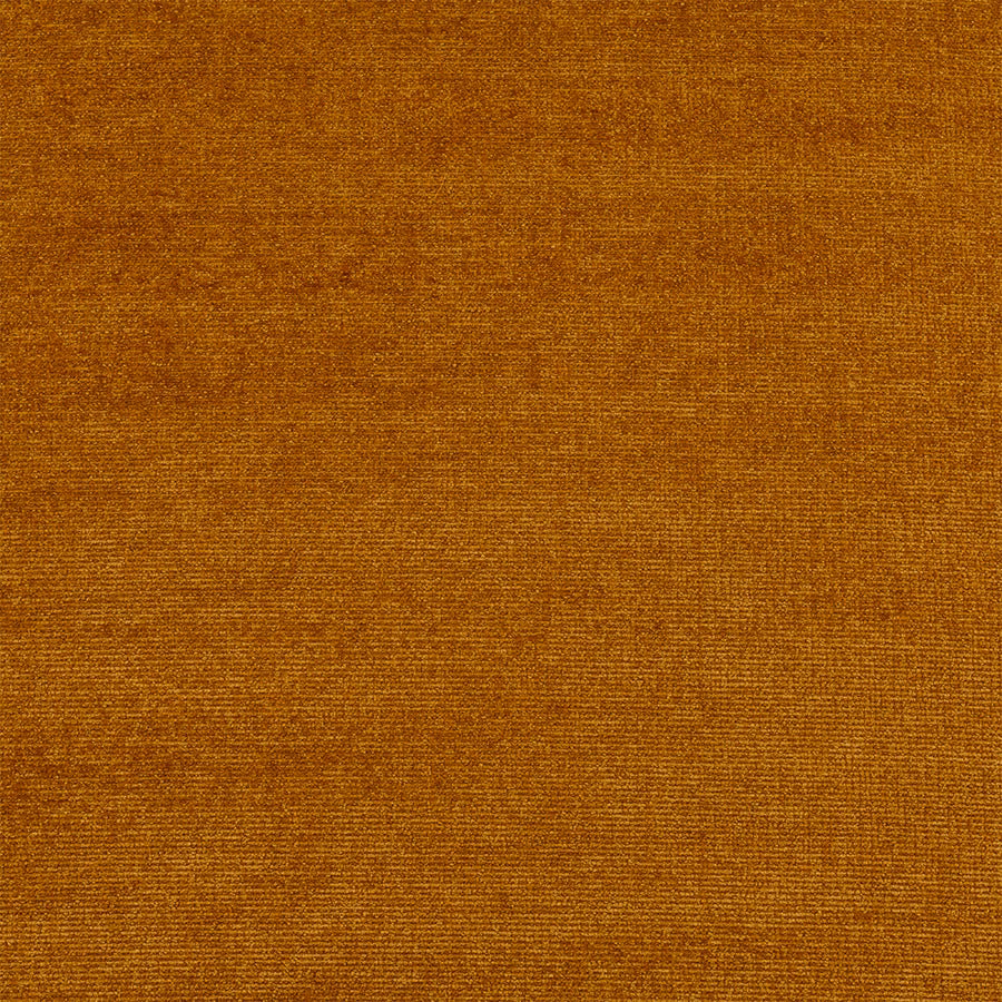 Close-up of warm gold plain weave fabric with subtle ribbed texture