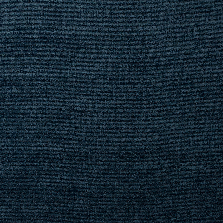 Close-up of deep kingfisher teal woven fabric with fine horizontal texture