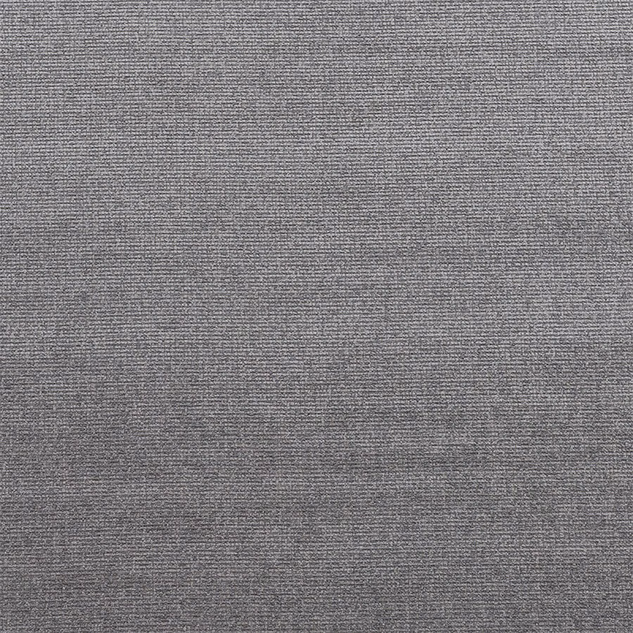 Close-up of cool pewter grey woven fabric with fine horizontal texture
