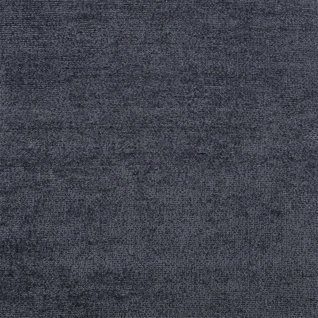 Close-up of a cool slate grey woven fabric with subtle mottled texture