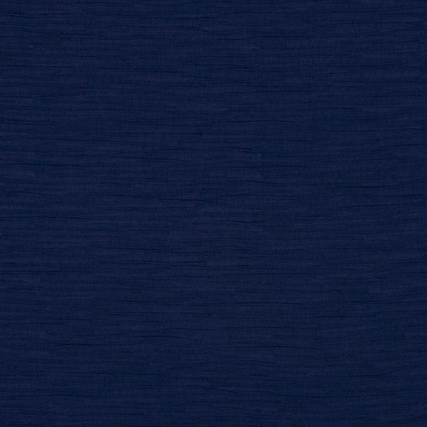 Deep indigo plain fabric with fine horizontal woven texture
