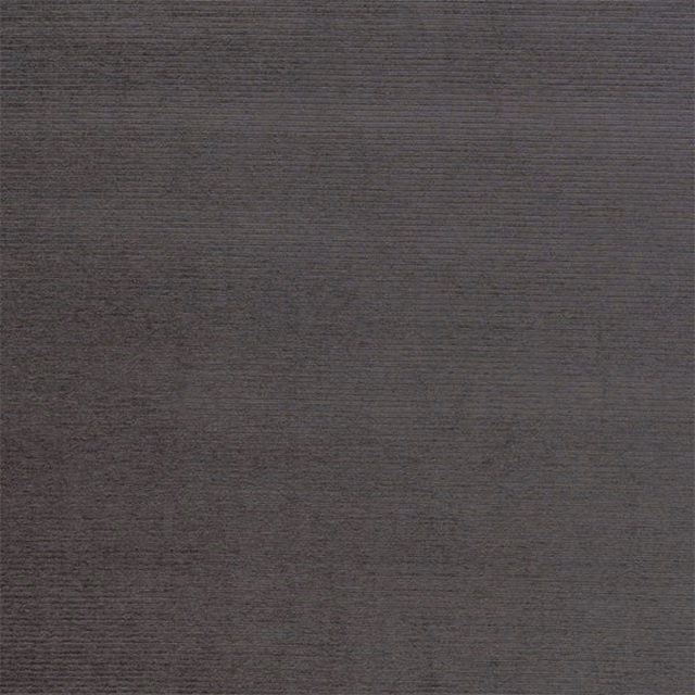 Charcoal grey plain woven fabric swatch with fine horizontal texture