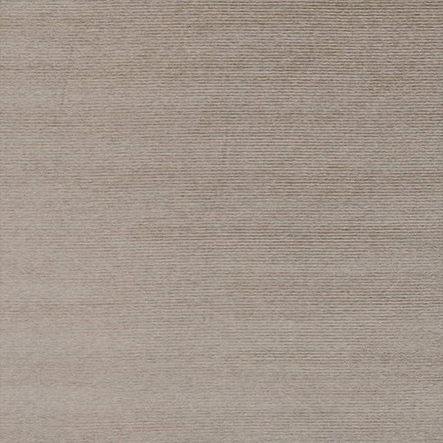 Soft taupe plain fabric with fine horizontal ribbed texture