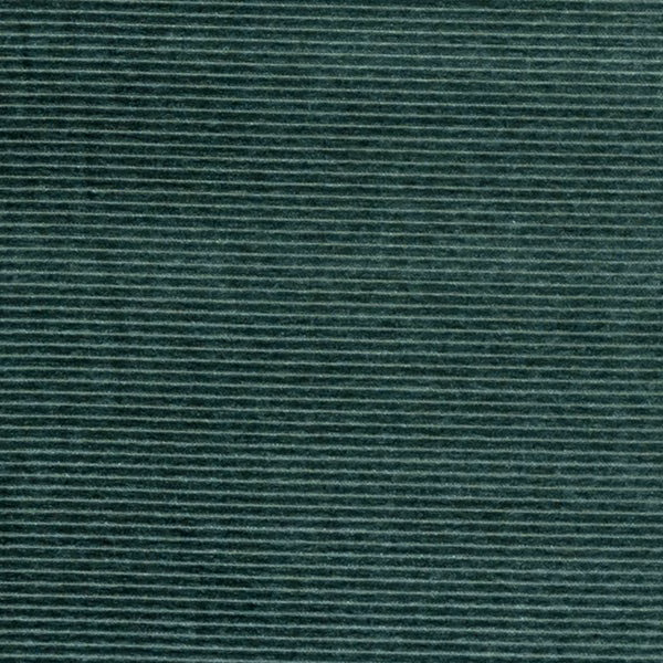 Deep jade green textured plain fabric with fine horizontal ribbing