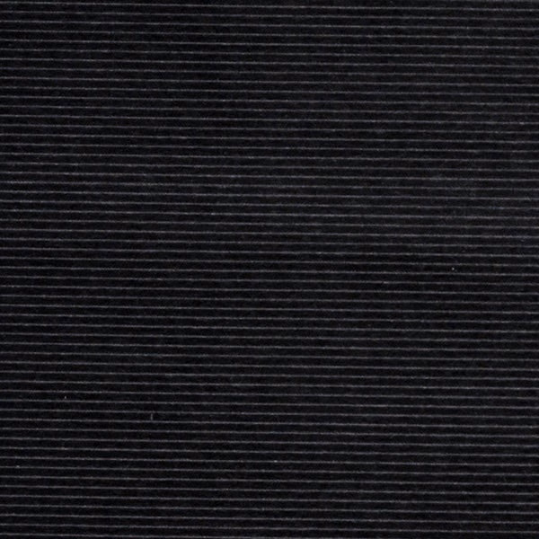 Close-up of deep black ribbed fabric with тонal horizontal pinstripes