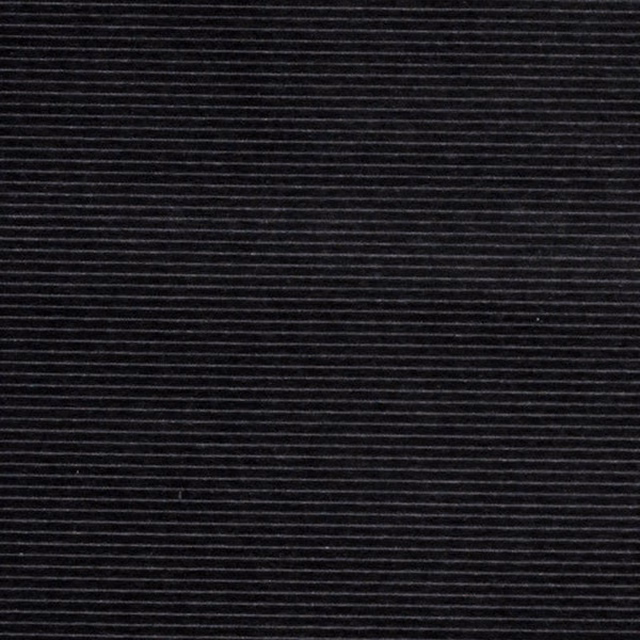Close-up of deep black ribbed fabric with тонal horizontal pinstripes
