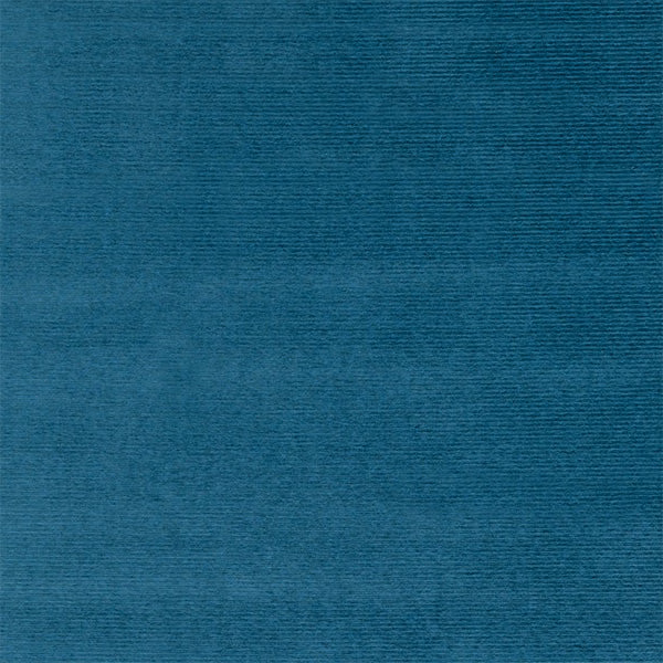 Deep peacock teal plain fabric with fine horizontal texture