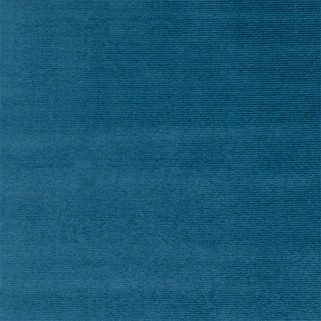 Deep peacock teal plain fabric with fine horizontal texture