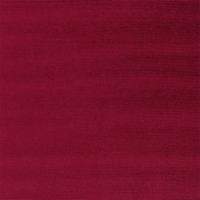 Deep raspberry red plain fabric swatch with fine horizontal texture