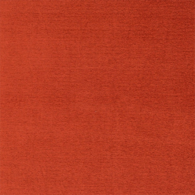 Warm burnt spice-red plain woven fabric with fine horizontal texture