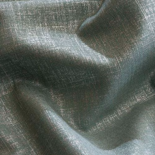 Soft sage-grey plain woven fabric with a fine linen texture and gentle folds