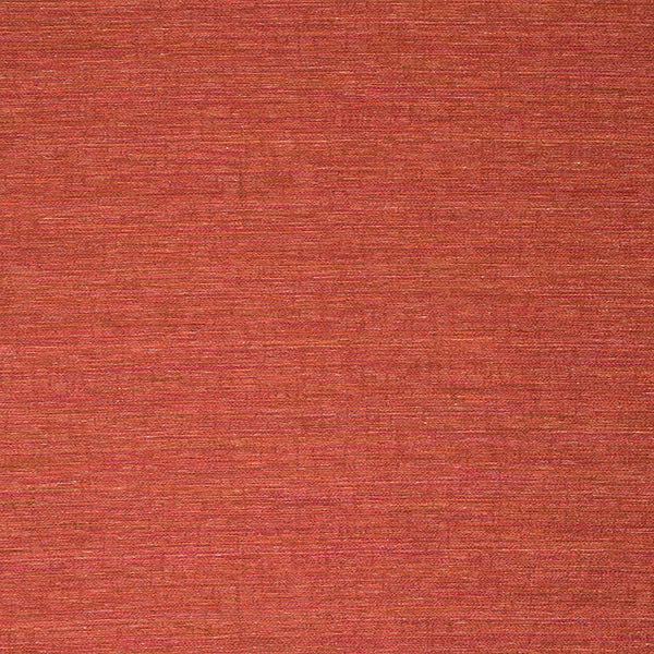 Textured plain fabric swatch in warm cayenne red with fine horizontal weave