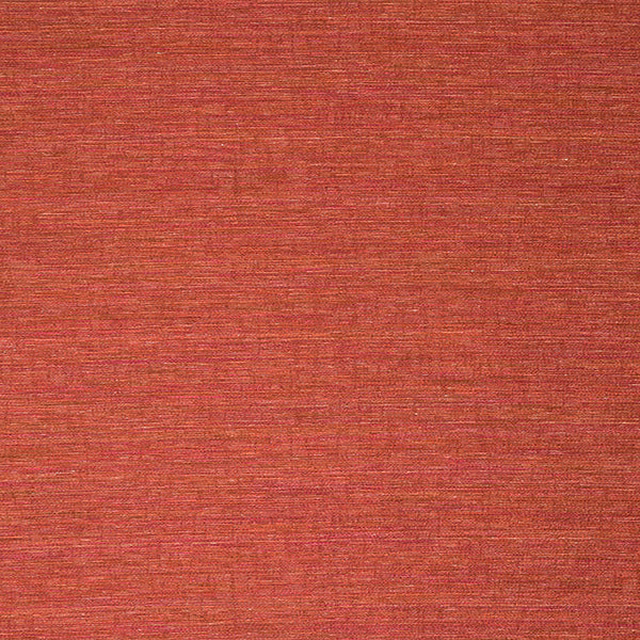 Textured plain fabric swatch in warm cayenne red with fine horizontal weave