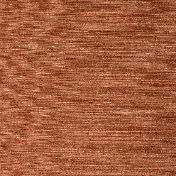 Warm terracotta plain fabric with fine horizontal striations and woven texture