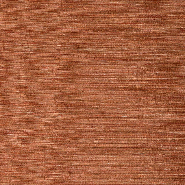 Warm terracotta plain fabric with fine horizontal striations and woven texture