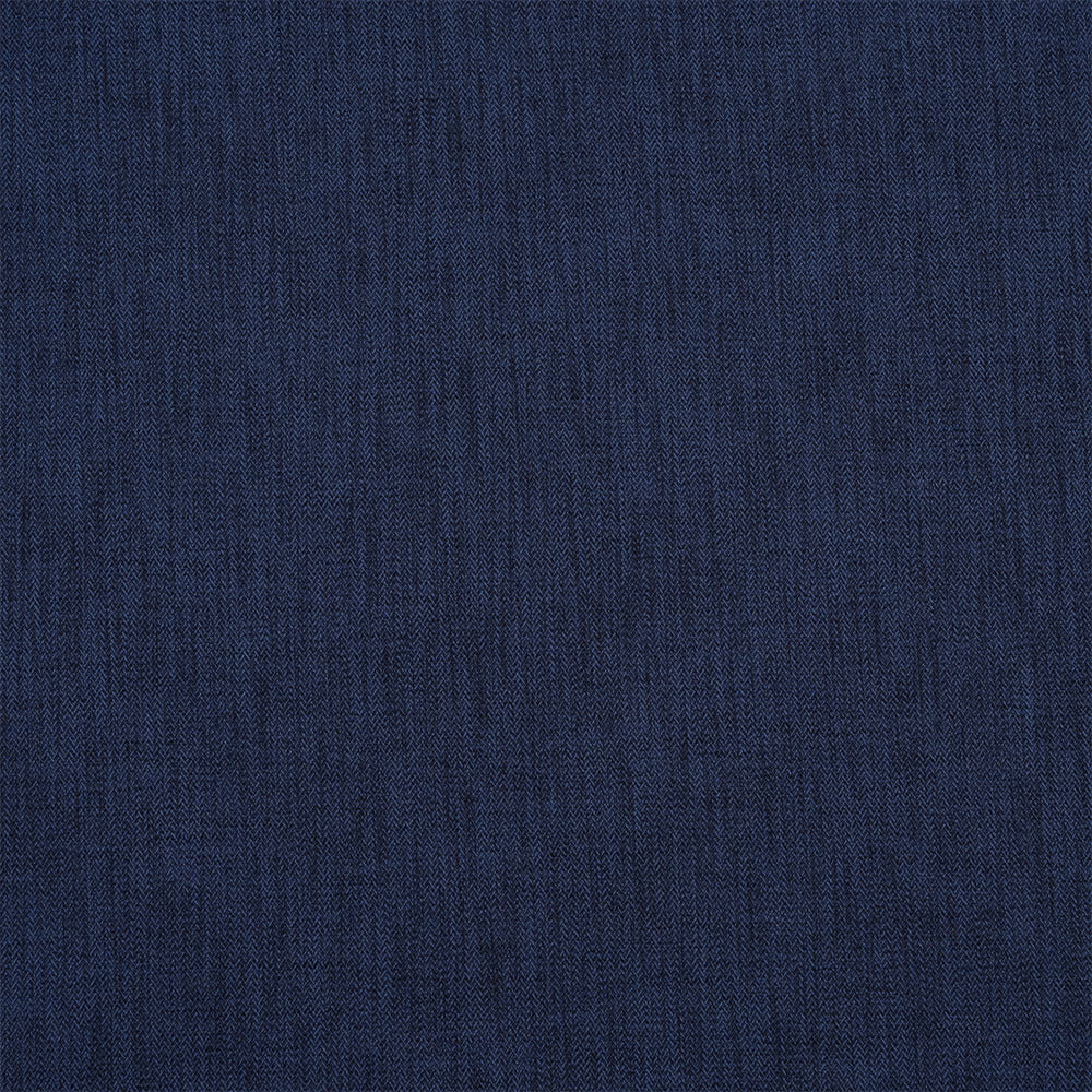 Close-up of deep navy woven plain fabric with fine textured grain