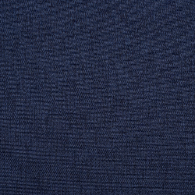Close-up of deep navy woven plain fabric with fine textured grain