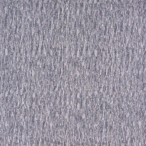 Close-up of muted blue-grey fabric with fine vertical striations and textured weave