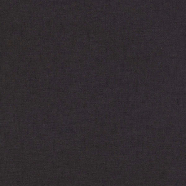 Deep charcoal plain fabric with a subtle linen-like weave texture