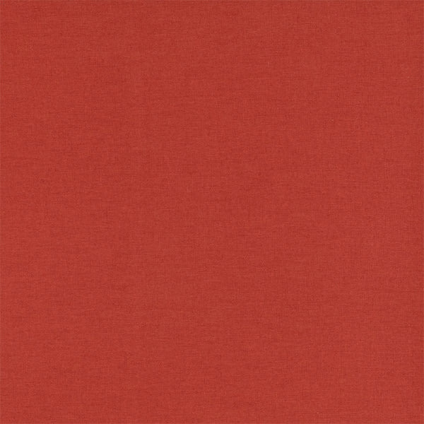Solid chilli red plain fabric swatch with a soft woven texture