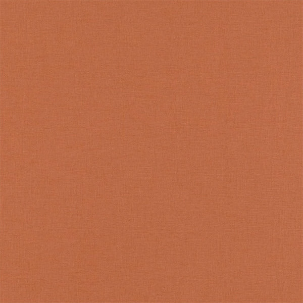 Plain cinnamon terracotta fabric with a fine natural weave