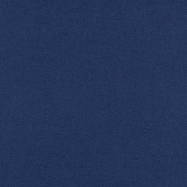 Deep indigo plain woven fabric with a subtle matte texture