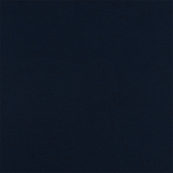 Deep midnight navy plain fabric swatch with a subtle woven texture