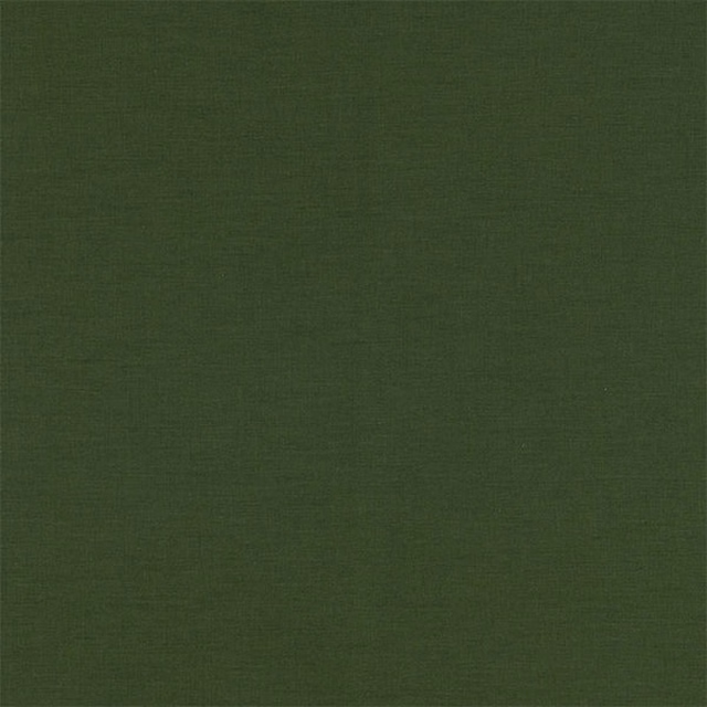 Dark moss green plain woven fabric with a subtle linen-like texture