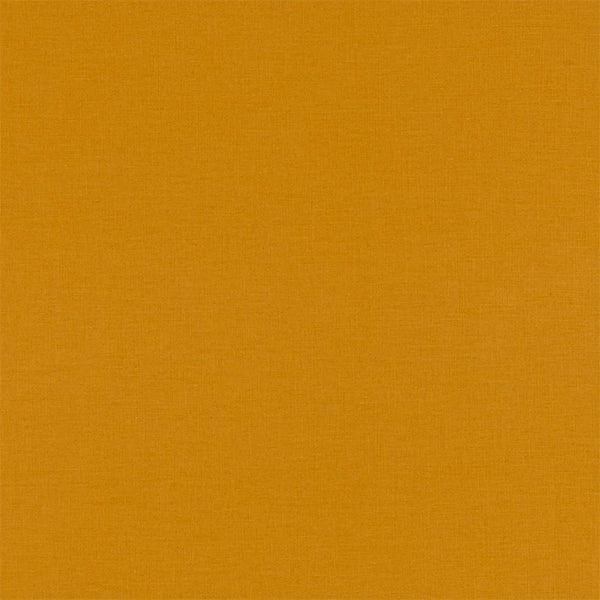Plain ochre-gold fabric swatch with fine natural-textured weave