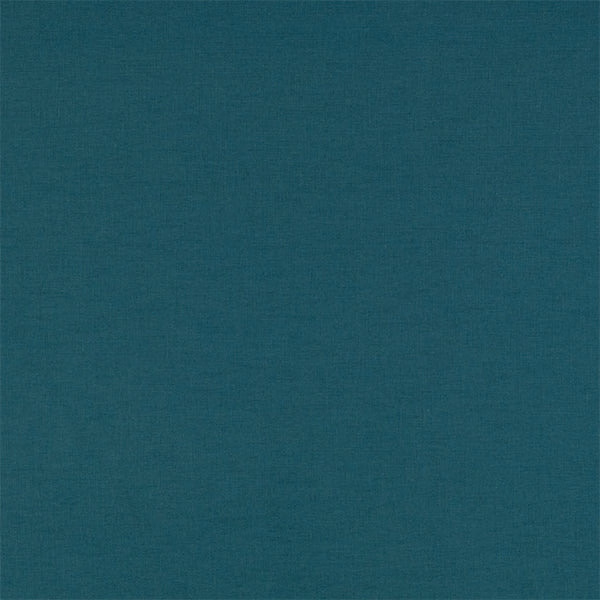 Deep teal plain woven fabric with a soft matte texture