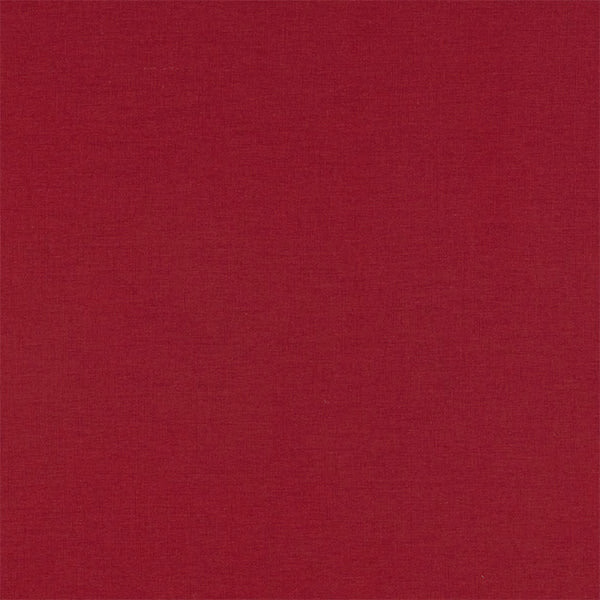 Deep berry red plain woven fabric swatch with subtle linen texture