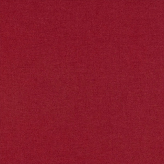 Deep berry red plain woven fabric swatch with subtle linen texture
