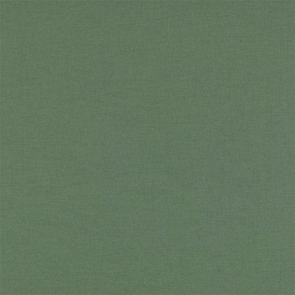 Muted verdigris green plain woven fabric with a soft matte texture