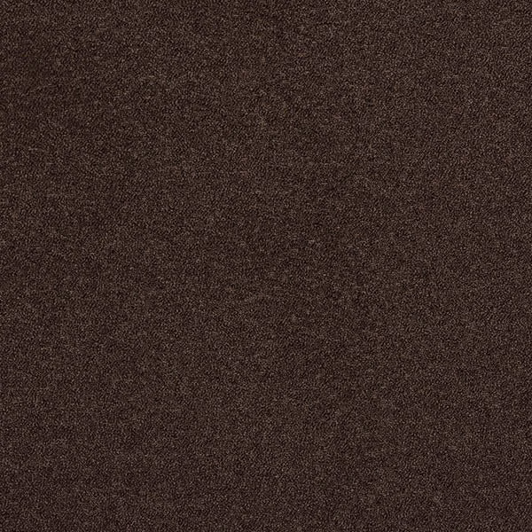 Deep mocha brown boucle fabric swatch with a fine textured plain surface