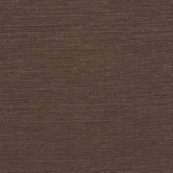 Close-up of a deep cocoa brown plain woven fabric with fine horizontal texture