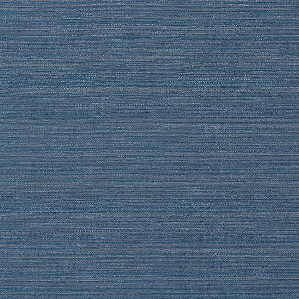 Muted denim-blue plain fabric with fine horizontal woven striations
