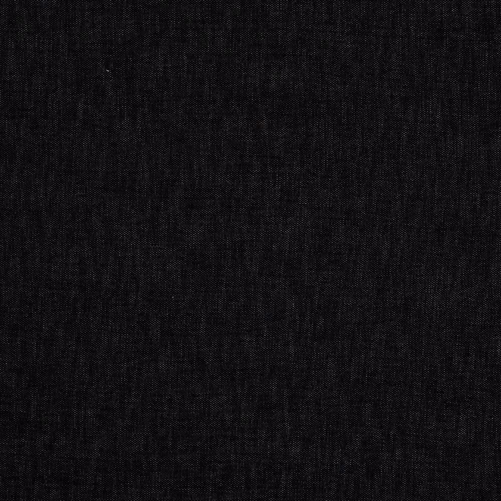 Close-up of deep charcoal black plain woven fabric with fine textured weave
