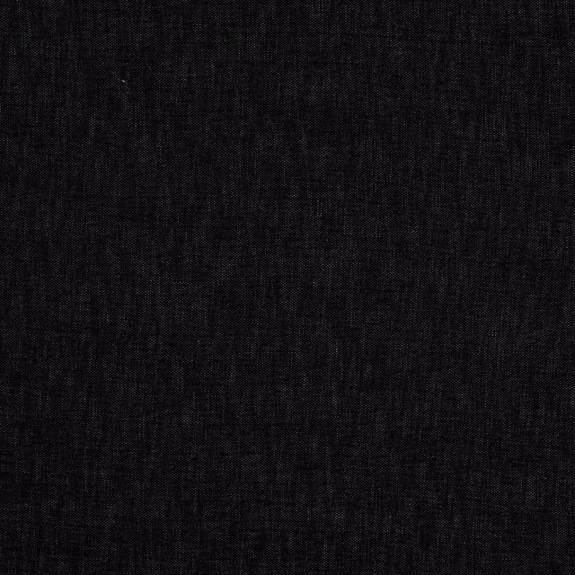 Close-up of deep charcoal black plain woven fabric with fine textured weave