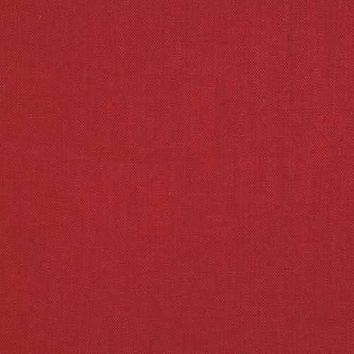 Close-up of a rich chilli red plain woven cotton fabric swatch