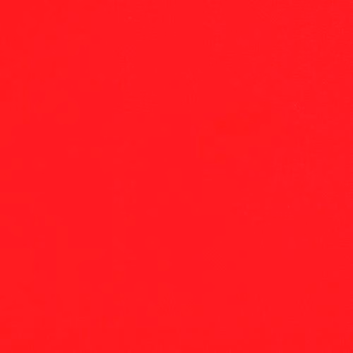 Solid vivid tangerine-red fabric swatch with a smooth plain weave