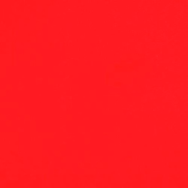 Solid vivid tangerine-red fabric swatch with a smooth plain weave