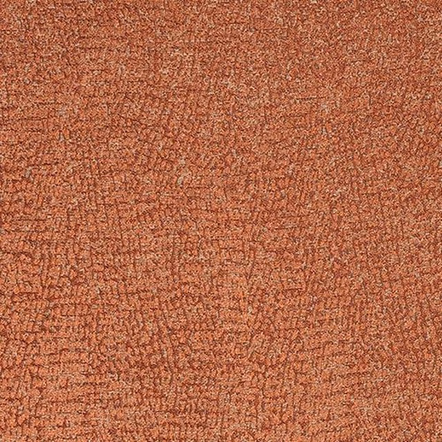 Textured burnt orange woven fabric swatch with a fine mottled surface