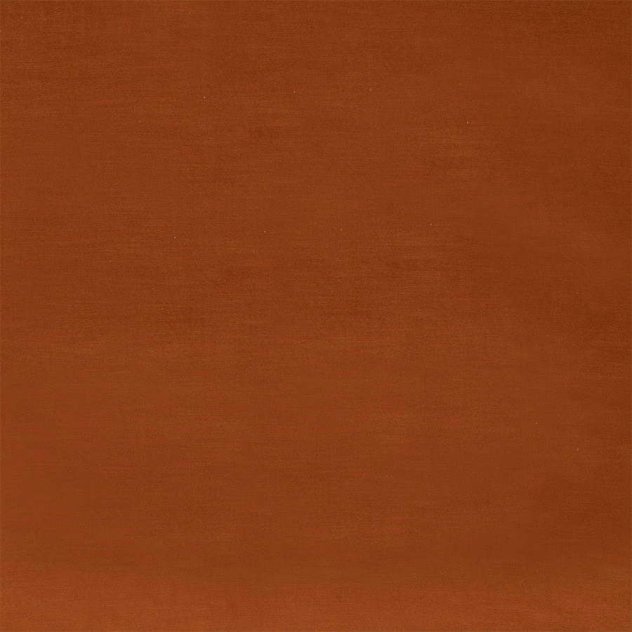 Burnished copper plain velvet with a smooth, light-catching pile