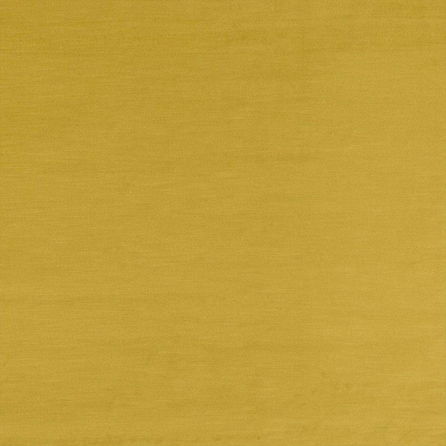Solid warm ochre velvet with a soft, lustrous pile and subtle horizontal sheen