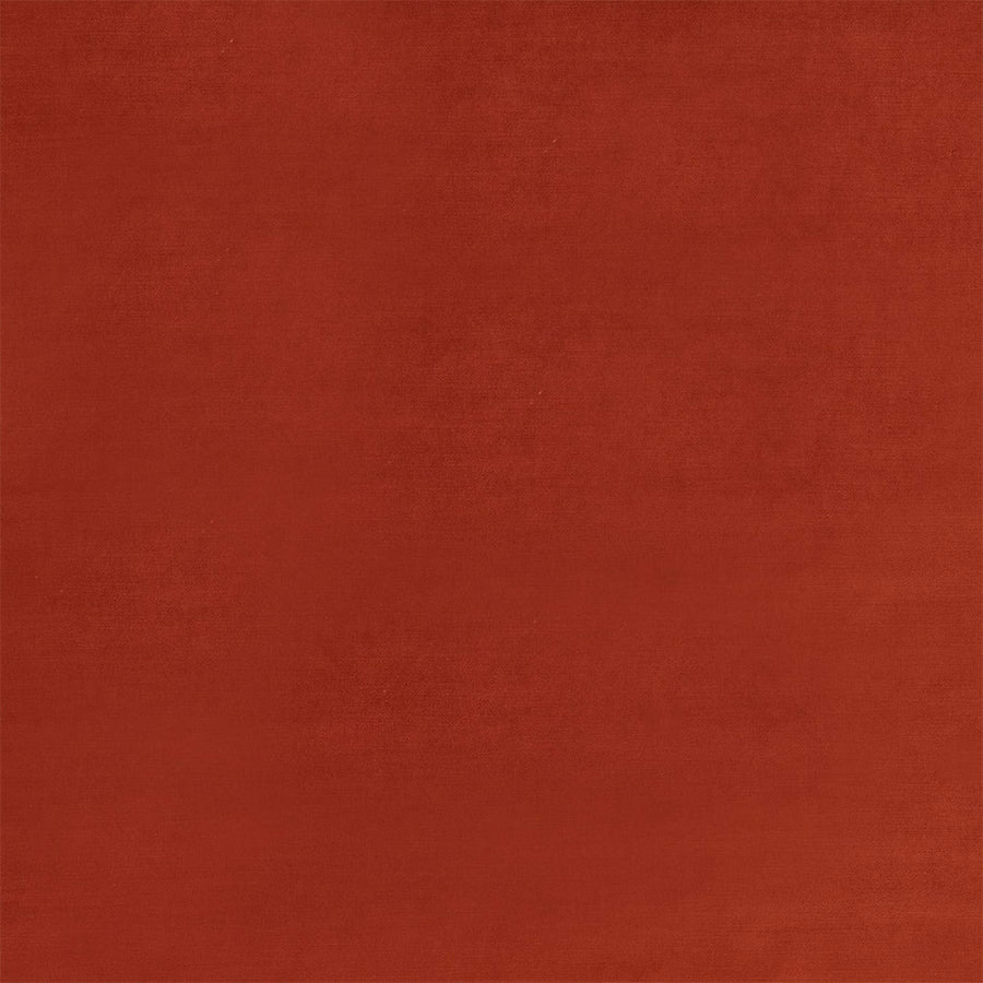 Burnt spice red velvet fabric with a soft, velvety sheen