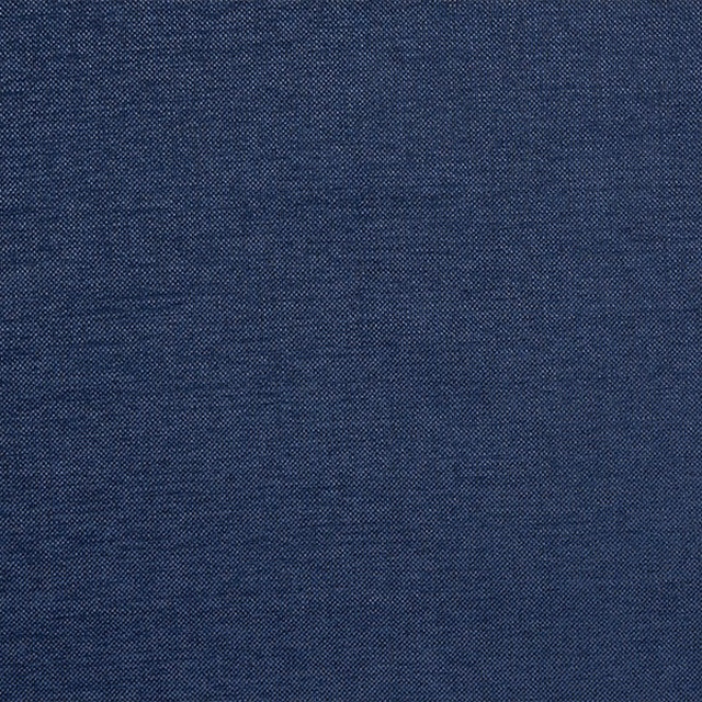 Close-up of deep indigo blue woven fabric with fine textured weave