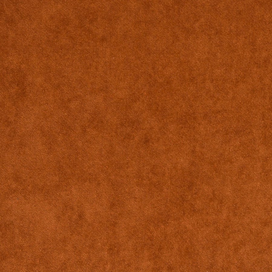 Burnt orange plain fabric swatch with a soft velvety texture