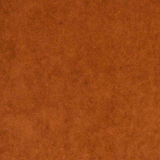 Burnt orange plain fabric swatch with a soft velvety texture