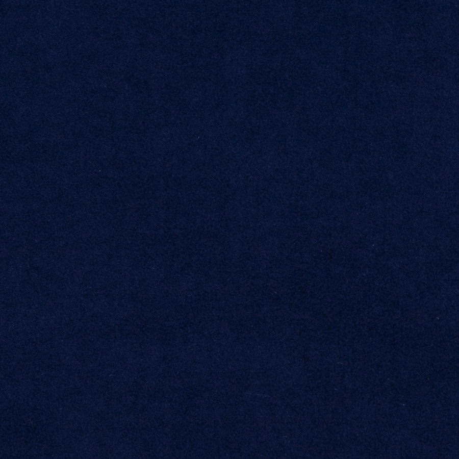 Deep inky indigo plain fabric with a soft velvety pile