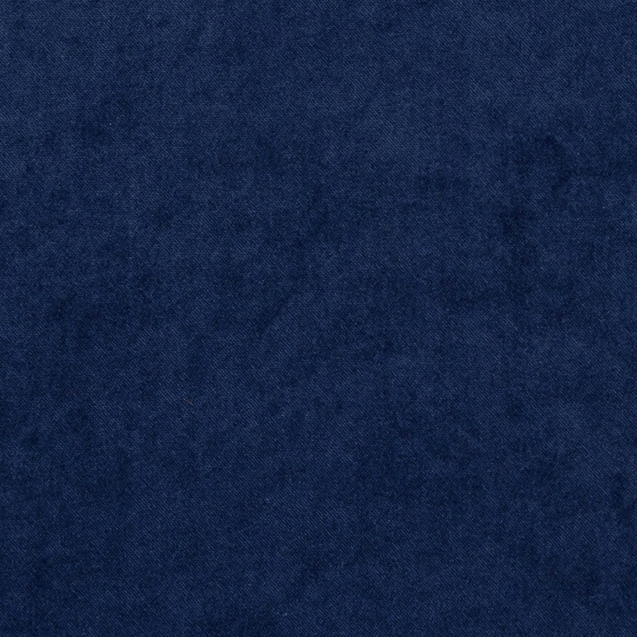 Deep mid-blue plain fabric swatch with a soft brushed texture